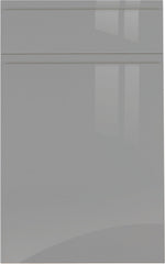 Jayline supergloss dust grey door with drawer front above.