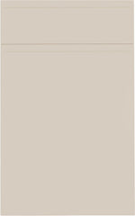 Jayline supermatt cashmere door with drawer front above.