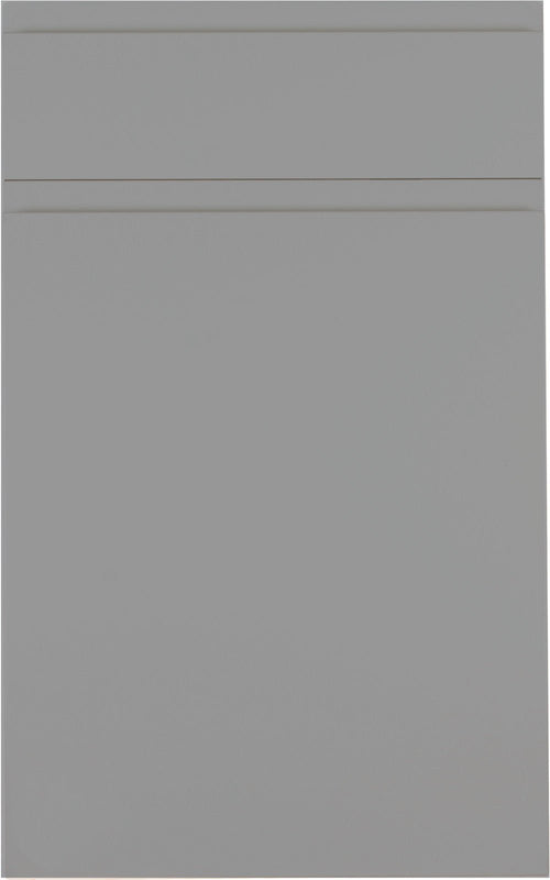 Jayline supermatt dust grey door with drawer front above.