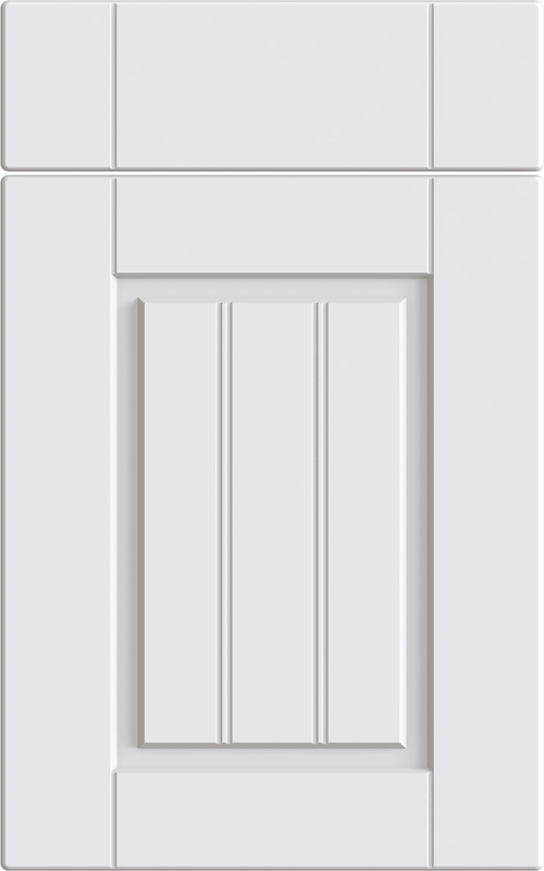 Bella Newport supermatt white door with drawer front above.