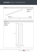 Oxford product information sheet for bottle rack and corner posts with dimensions and product codes.