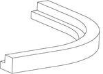 Line drawing of a curved cornice