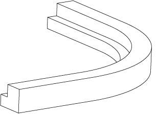 Line drawing of a curved cornice