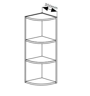 Diagram of a curved wall unit.