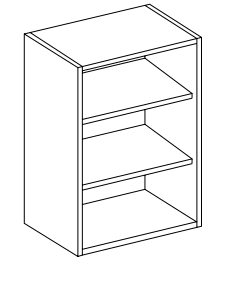 Line drawing of a tall single wall cabinet.