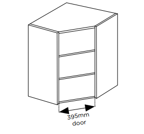 061 Tall Splay Corner Wall Cabinet 900mm