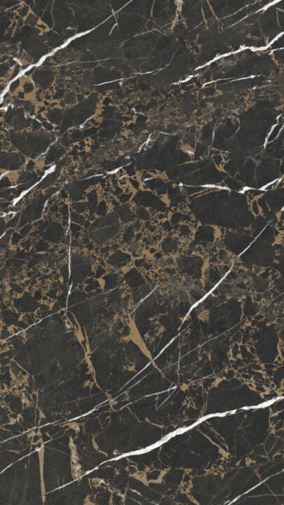 Marble-like texture with black, brown, and white colors