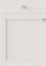 Light grey cabinet door with silver handles