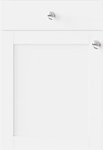 White cabinet door with silver handles