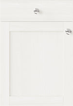 White cabinet door with silver handles