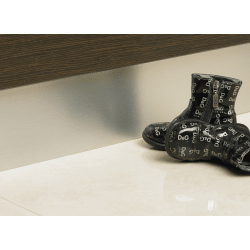 Close-up image of aluminium plinth.