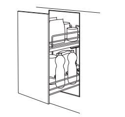 Line drawing of a 300mm pull-out unit.