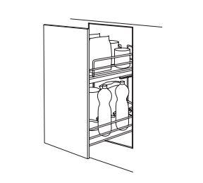 Line drawing of a 300mm pull-out unit.