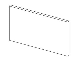 Line drawing of a breakfast bar end panel.