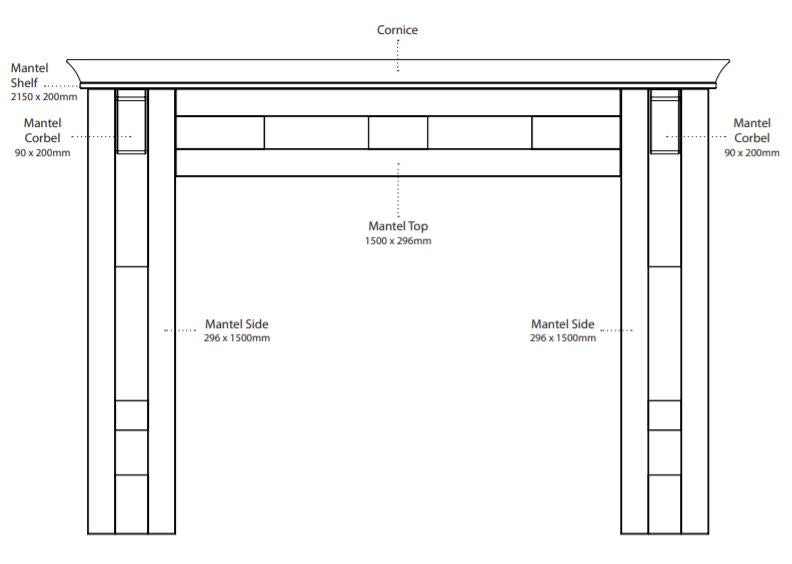 Mantel Complete Kit for Grantham Kitchen Range