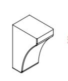 Line drawing of a mantel corbel.