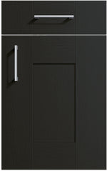 Cartmel Anthracite cabinet door and drawer front. Both have a silver handle.