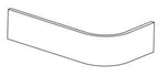 A black and white line drawing of a curved plinth, suggesting a smooth, curved design.
