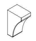 Line drawing of a Cartmel mantel corbel.