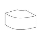 A corner block depicted on a plain background.