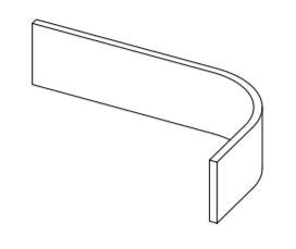 A white, external curved plinth from the Lucente collection.