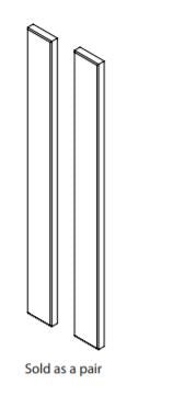 Illustration of two solid timber corner posts, indicating that they are sold as a pair.