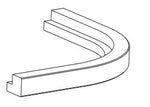 Line drawing of a Cartmel square end curved cornice/pelmet.