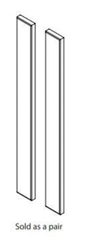 Illustration of two solid timber corner posts, indicating that they are sold as a pair.