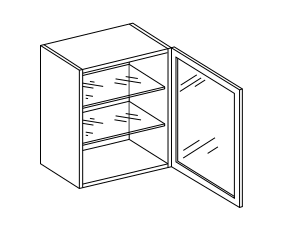 Line drawing of a glazed wall unit.