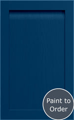 Grantham Sapphire Blue cabinet door with 'Paint to Order' label.