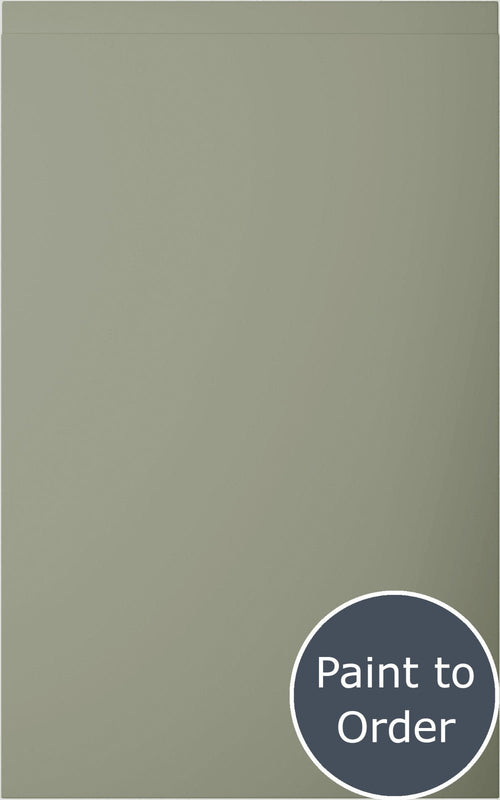 Lucente Matt French Grey door with 'Paint to Order' text in a circular badge.