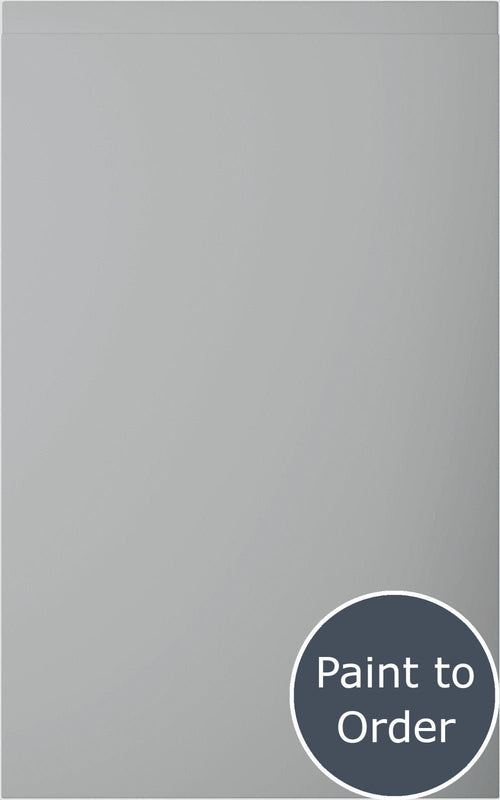 Lucente Matt Silver Grey door with 'Paint to Order' text in a circular badge.