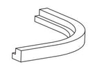 Line drawing of a square end curved cornice or pelmet, indicating the shape of the product without any additional details or context.