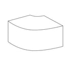 Line drawing of a corner block.