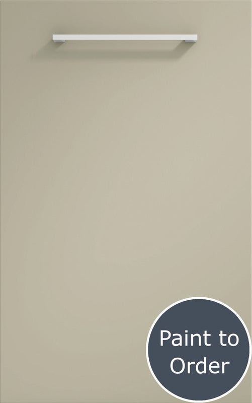 Vivo matt dakar door with silver handle. Labelled 'Paint to order'.