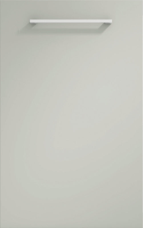 Vivo matt light grey door with silver handle. 