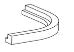 Line drawing of a length of square end curved cornice/pelmet.